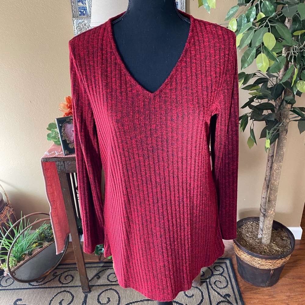 Susan Graver burgundy sweater